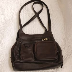 Brown large shoulder bag